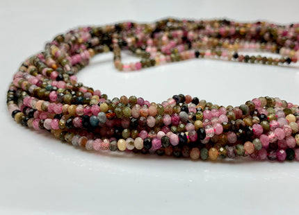 2x3 mm AAA Natural Color Faceted Rondelle Tourmaline Gemstone Beads Quality Micro Faceted Tourmaline Gemstone Loose Beads #2421