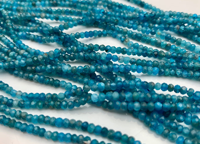 2x3 mm Natural Color Faceted Rondelle Apatite Gemstone Beads Quality Micro Faceted Apatite Gemstone Loose Beads # 2423