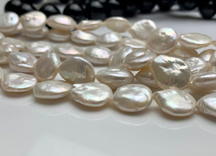 12 mm AA Natural White Coin Freshwater Pearl Beads Flat Coin Freshwater Pearls Genuine Quality White Coin Pearls #1557