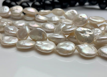 12 mm AA Natural White Coin Freshwater Pearl Beads Flat Coin Freshwater Pearls Genuine Quality White Coin Pearls #1557
