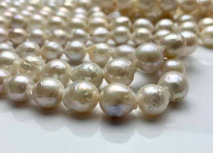 11-12 mm Natural White Baroque Freshwater Pearl Beads Natural White Edison Baroque Pearls Genuine White Edison Pearls #1562
