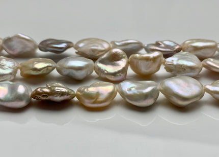 13x15-18mm AAA Natural Mixed White And Pink Freshwater Keshi Pearl Bead Genuine High Luster Multi Color Freshwater Keshi Nugget Pearls #1490