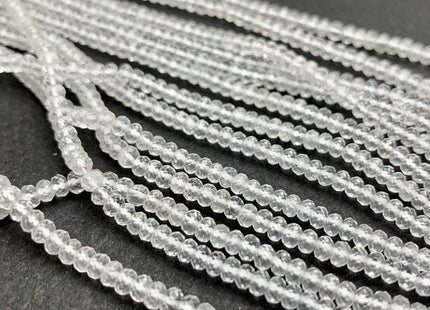 2x3mm 3x4mm 4x6mm AAA Natural Color Micro Faceted Rondelle Clear Quartz Gemstone Beads Quality Tiny Gemstone Loose Beads # 2427