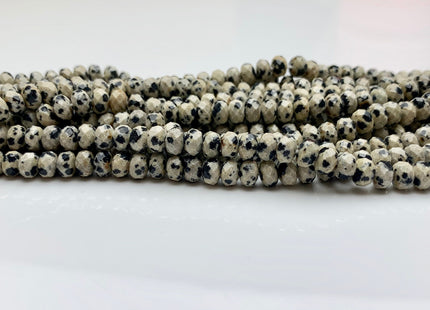 4x6 mm AAA Natural Color Faceted Rondelle Dalmatian Gemstone Beads Quality Micro Faceted Dalmatian Gemstone Loose Beads # 2438