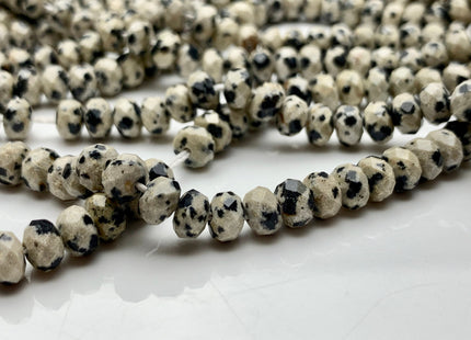 4x6 mm AAA Natural Color Faceted Rondelle Dalmatian Gemstone Beads Quality Micro Faceted Dalmatian Gemstone Loose Beads # 2438