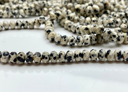4x6 mm AAA Natural Color Faceted Rondelle Dalmatian Gemstone Beads Quality Micro Faceted Dalmatian Gemstone Loose Beads # 2438