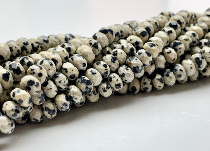 4x6 mm AAA Natural Color Faceted Rondelle Dalmatian Gemstone Beads Quality Micro Faceted Dalmatian Gemstone Loose Beads # 2438