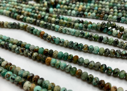 2x3mm 2x4mm 4x6mm Natural Color Faceted Rondelle Africa Turquoise Gemstone Beads Micro Faceted Africa Turquoise # 2445