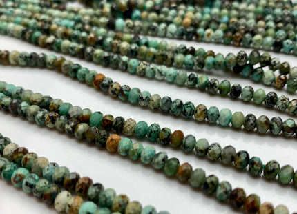 2x3mm 2x4mm 4x6mm Natural Color Faceted Rondelle Africa Turquoise Gemstone Beads Micro Faceted Africa Turquoise # 2445