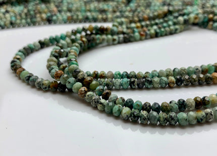 2x3mm 2x4mm 4x6mm Natural Color Faceted Rondelle Africa Turquoise Gemstone Beads Micro Faceted Africa Turquoise # 2445