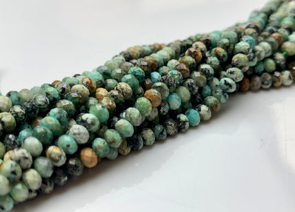 2x3mm 2x4mm 4x6mm Natural Color Faceted Rondelle Africa Turquoise Gemstone Beads Micro Faceted Africa Turquoise # 2445