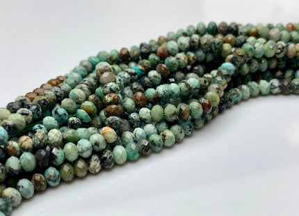 2x3mm 2x4mm 4x6mm Natural Color Faceted Rondelle Africa Turquoise Gemstone Beads Micro Faceted Africa Turquoise # 2445