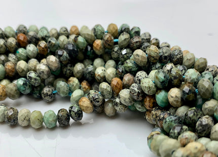 4x6 mm Natural Color Faceted Rondelle Africa Turquoise Gemstone Beads Micro Faceted Genuine Africa Turquoise Gemstone Loose Beads # 2446