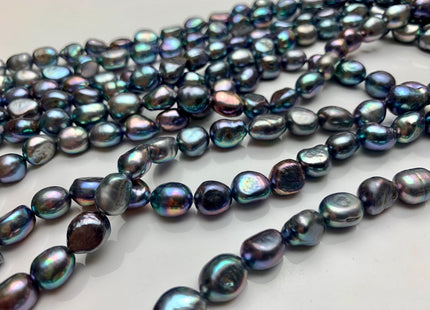 8-9x11 mm AA Peacock Rice Nugget Freshwater Pearls, Genuine Peacock Nugget Freshwater Pearls #1327