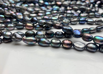 6x8 mm Peacock Color Rice Nugget Freshwater Pearl Beads Genuine Freshwater Pearl Nugget Pearls #1578