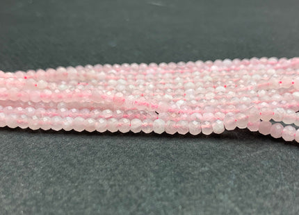 2.5x3.5 mm AAA Natural Color Faceted Rondelle Rose Quartz Gemstone Beads Top Quality Micro Faceted Rose Quartz Gemstone Loose Beads # 2454