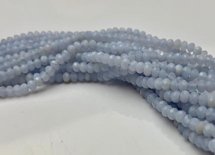 2x3 mm Natural Color Faceted Rondelle Chalcedony Gemstone Beads Top Quality Micro Faceted Blue Chalcedony Gemstone Loose Beads # 2452