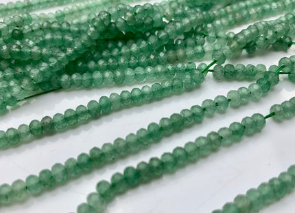 3x4 mm AAA Natural Color Faceted Rondelle Green Aventurine Gemstone Beads Top Quality Micro Faceted Aventurine Gemstone Loose Beads #2450