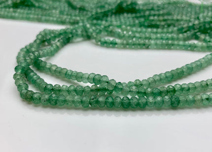3x4 mm AAA Natural Color Faceted Rondelle Green Aventurine Gemstone Beads Top Quality Micro Faceted Aventurine Gemstone Loose Beads #2450