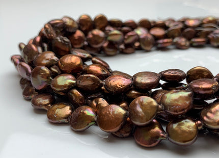 9 mm Copper Brown Freshwater Coin Pearl Beads Genuine Brown Freshwater Small Size Coin Pearls #98
