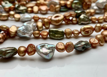 5-8 mm Mixed Color Keshi Freshwater Pearl Beads Mixed Champagne Gray Green Color Keshi Nugget Pearl Beads #1596