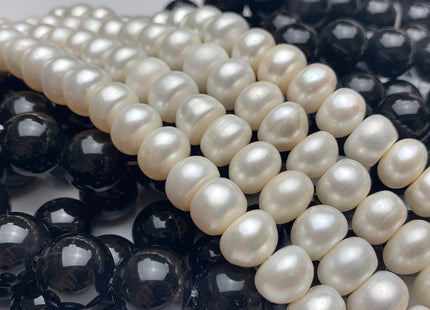 10.5-11 mm AA Natural White Round Button Freshwater Pearl Beads Genuine White Color Freshwater Button Pearls #1597