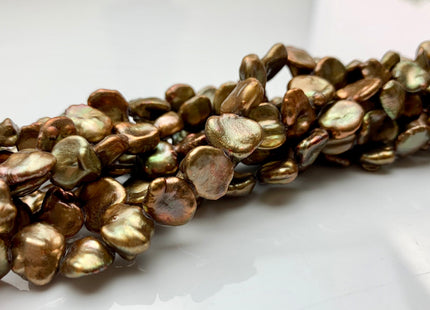 11 mm AA Copper Color Keshi Freshwater Nugget Pearl Beads Center Drilled Gray Keshi Nuggets Genuine Copper Freshwater Pearl #1607