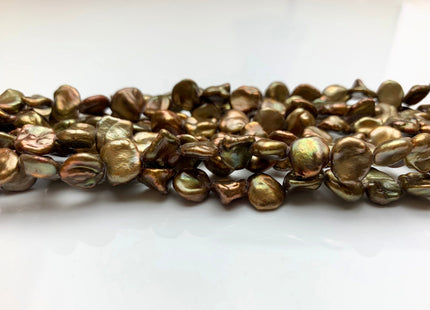 11 mm AA Copper Color Keshi Freshwater Nugget Pearl Beads Center Drilled Gray Keshi Nuggets Genuine Copper Freshwater Pearl #1607