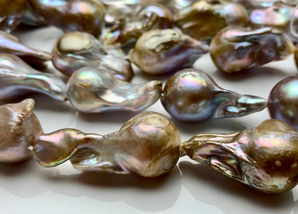 15x20-32 mm HUGE Natural Seaweed Color Baroque Freshwater Pearl Beads Limited Jumbo Size Natural Color Baroque Pearls #1614