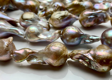 15x20-32 mm HUGE Natural Seaweed Color Baroque Freshwater Pearl Beads Limited Jumbo Size Natural Color Baroque Pearls #1614