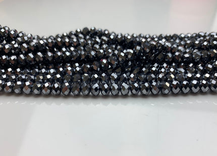 4.5x6 mm AAA Faceted Rondelle Terahertz Gemstone Beads Top Quality Micro Faceted Terahertz Gemstone Loose Beads #2458