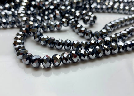 4.5x6 mm AAA Faceted Rondelle Terahertz Gemstone Beads Top Quality Micro Faceted Terahertz Gemstone Loose Beads #2458