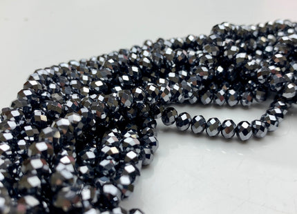 4.5x6 mm AAA Faceted Rondelle Terahertz Gemstone Beads Top Quality Micro Faceted Terahertz Gemstone Loose Beads #2458