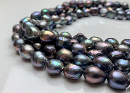 10-11 mm Peacock Color Rice Nugget Freshwater Pearl Beads Genuine Freshwater Pearl Nugget Pearls #297