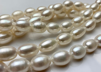 10-11x15-16 mm AAAA Natural White Freshwater Pearls Long Rice/Oval Shape Pearl Beads Genuine High Quality Freshwater Pearls. #1064