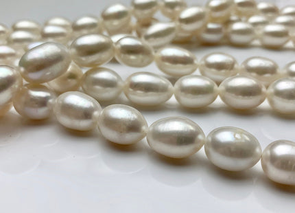 10-11x15-16 mm AAAA Natural White Freshwater Pearls Long Rice/Oval Shape Pearl Beads Genuine High Quality Freshwater Pearls. #1064