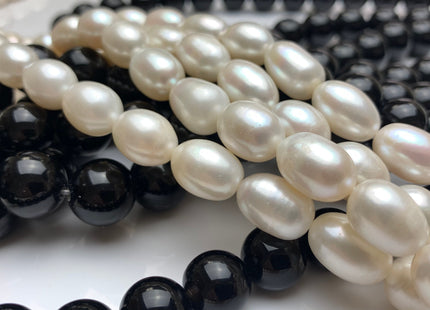 10-11x15-16 mm AAAA Natural White Freshwater Pearls Long Rice/Oval Shape Pearl Beads Genuine High Quality Freshwater Pearls. #1064