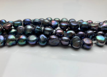 11-12mm Large Hole Peacock Color Freshwater Nugget Pearl Beads 2.2mm Hole Genuine Large Hole Nugget Pearls #931