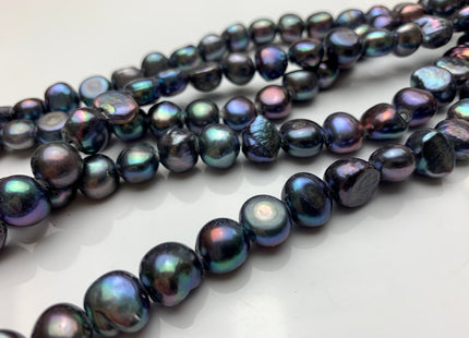 11-12mm Large Hole Peacock Color Freshwater Nugget Pearl Beads 2.2mm Hole Genuine Large Hole Nugget Pearls #931