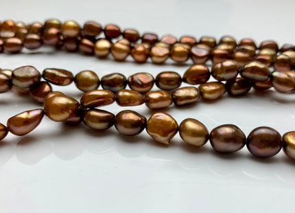6x8 mm Or 8x10 mm AAA Copper Brown Color Rice Nugget Freshwater Pearl Beads High Luster Genuine Freshwater Pearl Nuggets #308