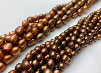 6x8 mm Or 8x10 mm AAA Copper Brown Color Rice Nugget Freshwater Pearl Beads High Luster Genuine Freshwater Pearl Nuggets #308