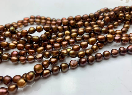 6x8 mm Or 8x10 mm AAA Copper Brown Color Rice Nugget Freshwater Pearl Beads High Luster Genuine Freshwater Pearl Nuggets #308