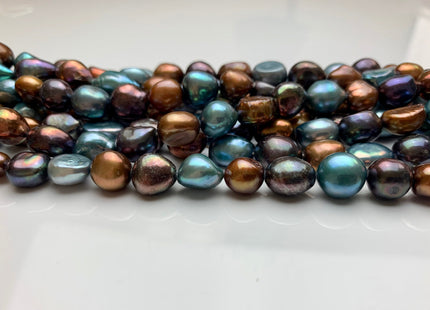 9x11-12 mm AAA Mixed Color Freshwater Pearl Nugget Beads Peacock Brown Blue Gray Mixed High Luster Potato Nugget Freshwater Pearls #174