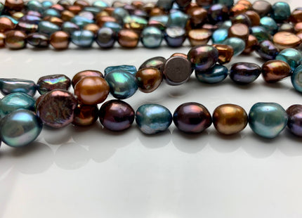 9x11-12 mm AAA Mixed Color Freshwater Pearl Nugget Beads Peacock Brown Blue Gray Mixed High Luster Potato Nugget Freshwater Pearls #174