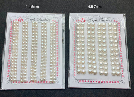 AAAA One Pair 4-7 mm Top Quality High Luster Round Button Half Drilled Freshwater Pearls Genuine Natural White Freshwater Pearls #1620
