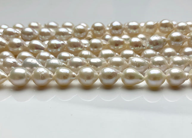 8x9-10 mm AA Natural White Edison Baroque Freshwater Pearl Beads Genuine High Luster Natural White Edison Baroque Freshwater Pearls #1812