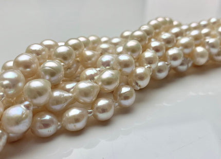 8x9-10 mm AA Natural White Edison Baroque Freshwater Pearl Beads Genuine High Luster Natural White Edison Baroque Freshwater Pearls #1812