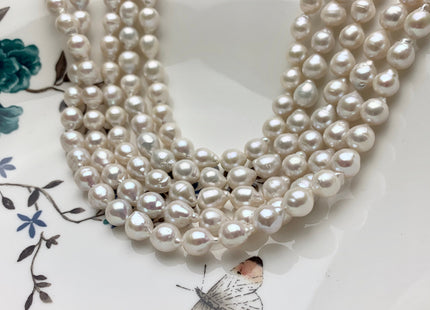 8x9-10 mm AA Natural White Edison Baroque Freshwater Pearl Beads Genuine High Luster Natural White Edison Baroque Freshwater Pearls #1812