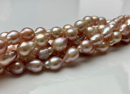 6.5-7x8.5mm AAA Natural Pink Edison Baroque Freshwater Pearl Tear Drop Shape Beads Genuine High Luster Natural Pink Edison Pearls #1808