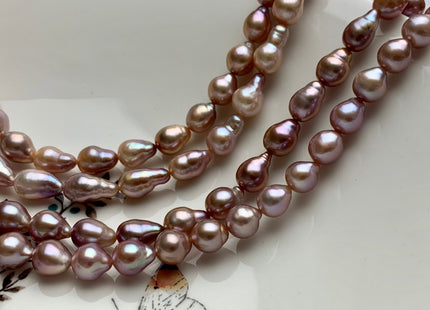 7-8x8-14 mm AA Rare Natural Mauve Edison Baroque Freshwater Pearl Beads Genuine High Luster Natural Multi Mauve Pink Edison Pearls #1809